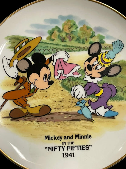 Mickey and Minnie in the Nifty Fifties 1941 Decorative Plate