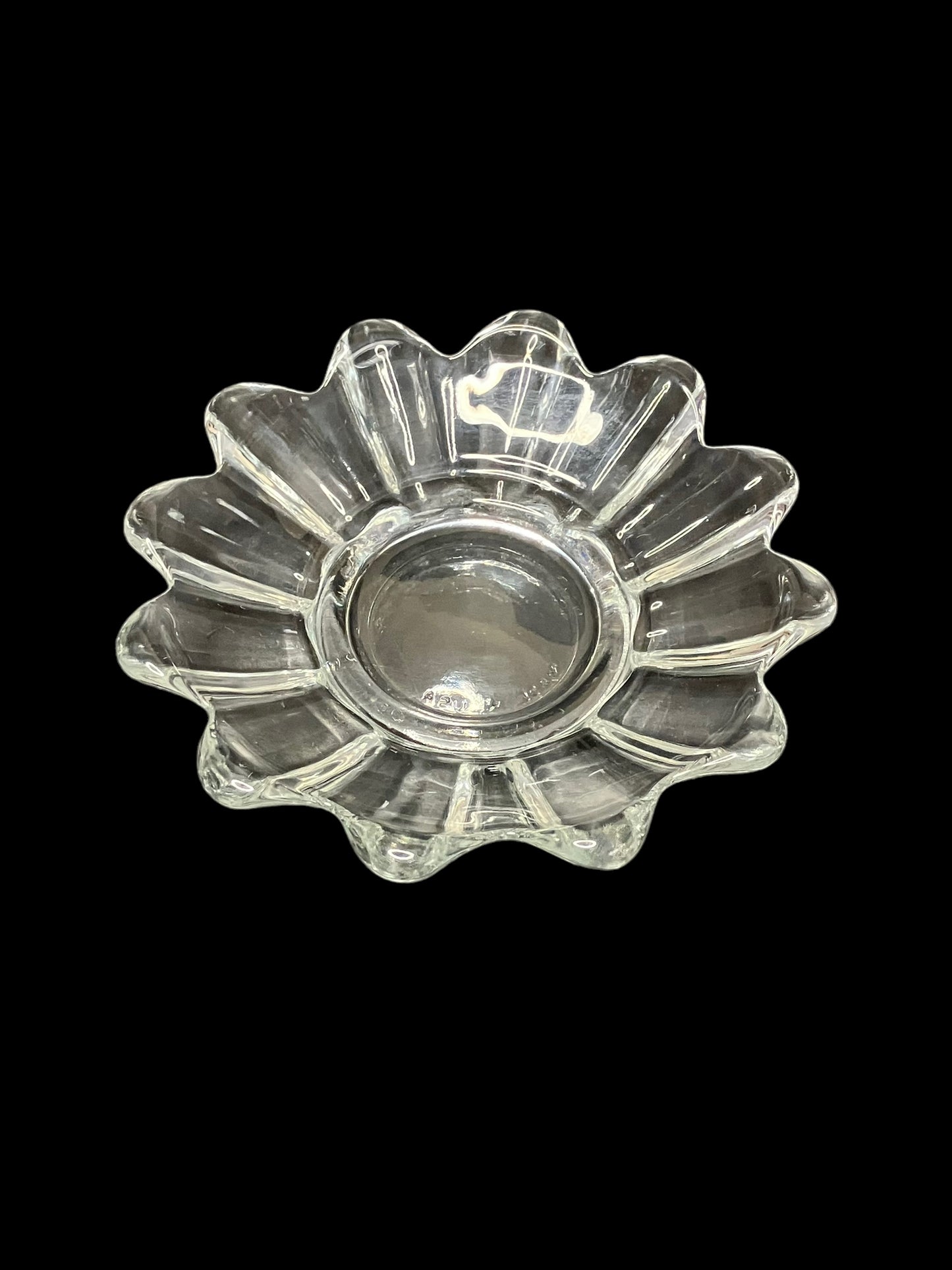 Vintage Fostoria Clear Glass Flower Shaped Candle Holder