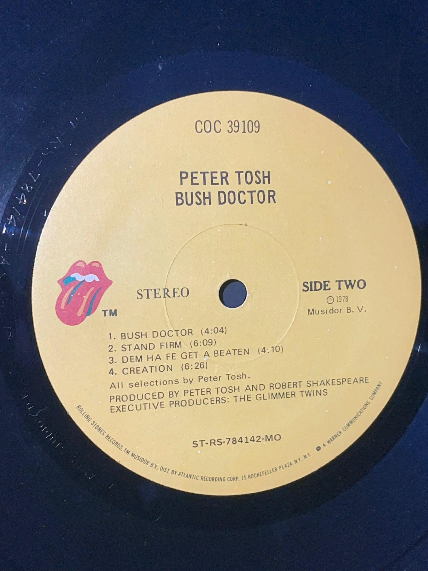 1978 Bush Doctor Vinyl Record by Peter Tosh