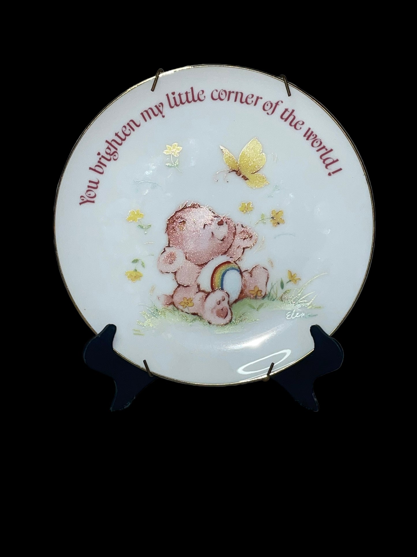 Vintage Porcelain Cheer Care Bear Decorative Plate