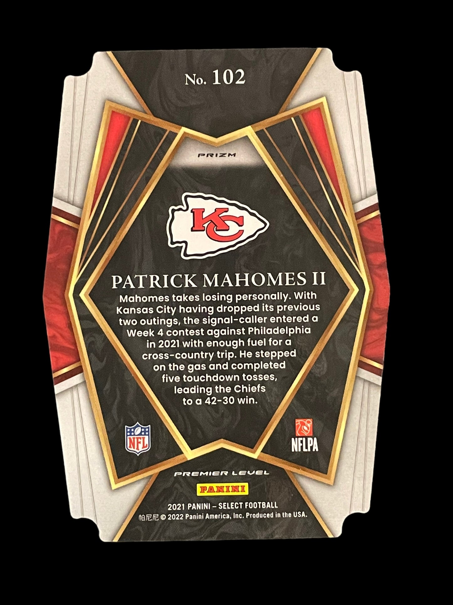 *TRADED* Patrick Mahomes II Red Blue Die Cut #102 2021 Panini Select Graded GEM MINT 10