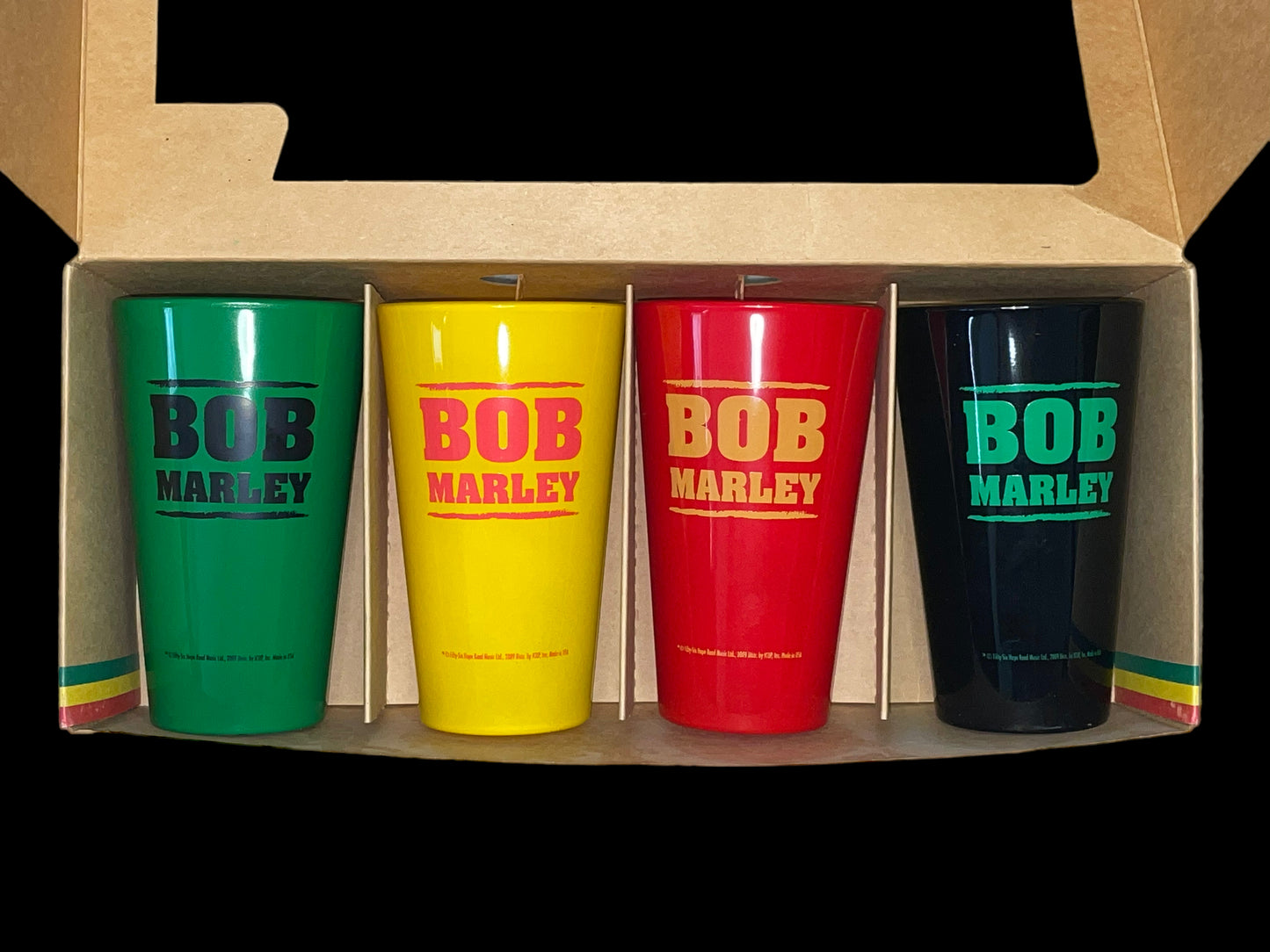 2009 Bob Marley Collector's Series Pint Glass 4-Pack