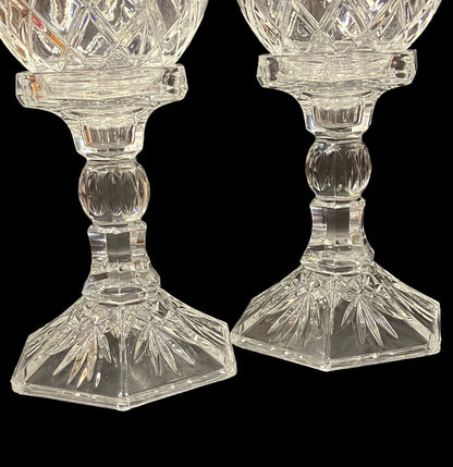 Vintage 2-Piece Fine Lead Crystal Hurricane Candle Holders