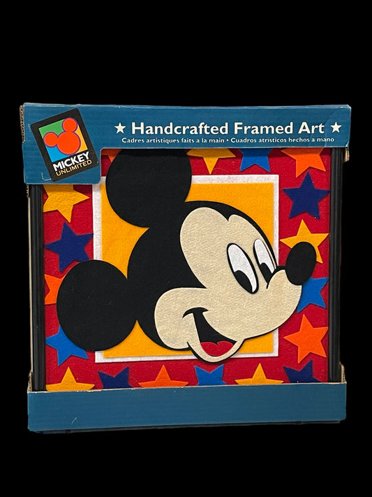 Caron Mickey Mouse Handcrafted Fabric Framed Art