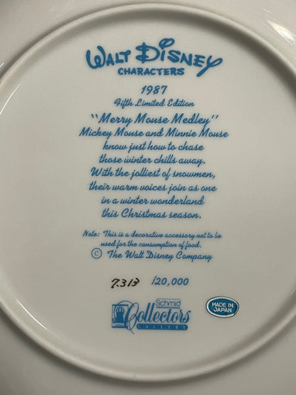 Disney 1987 Merry Mouse Medley Decorative Plate