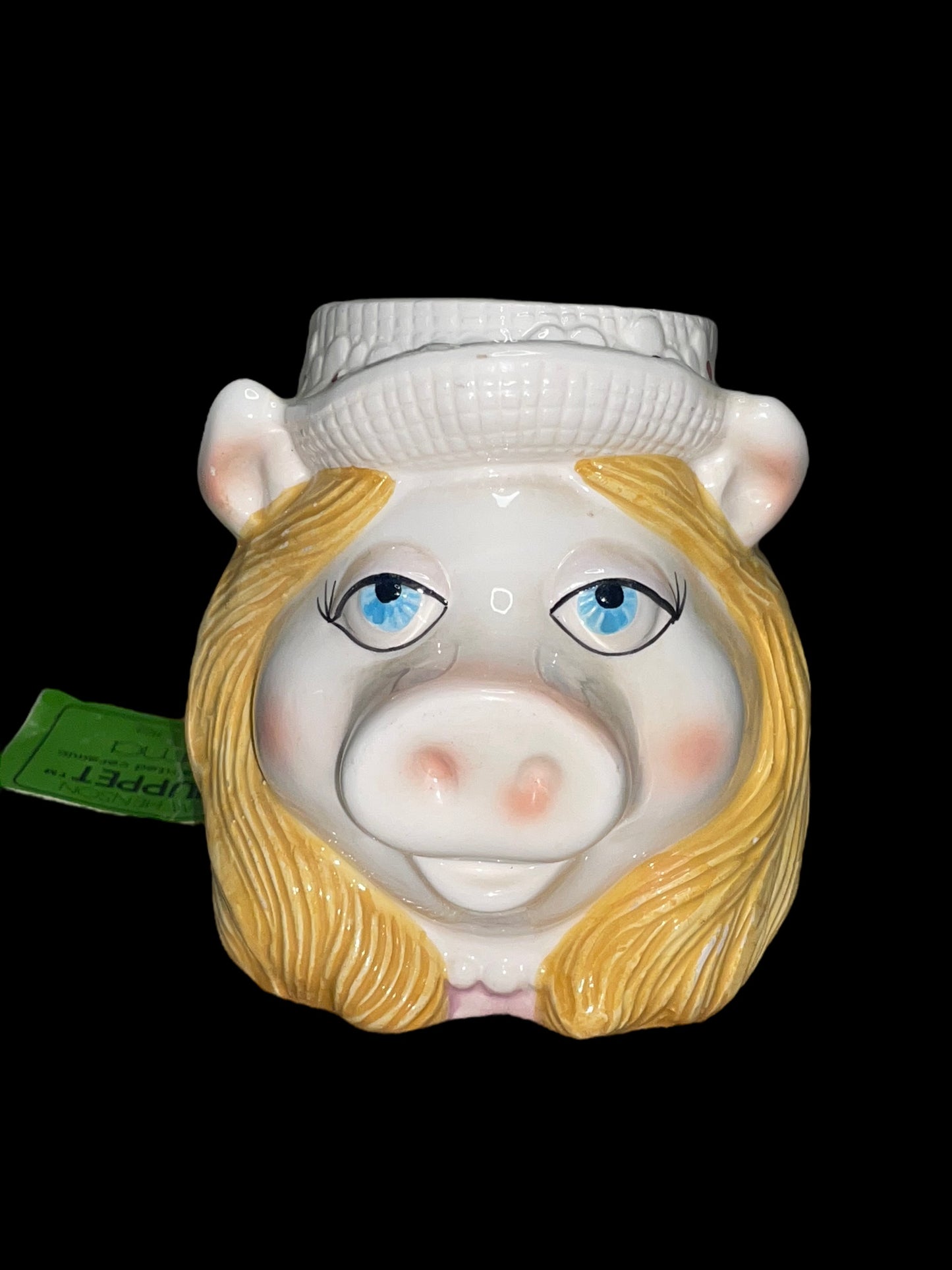 Vintage Hand Painted Miss Piggy Muppet Ceramic Mug