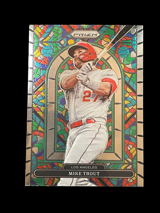 Mike Trout #SG-5 2022 Panini Prizm Stained Glass Baseball Card MINT 9