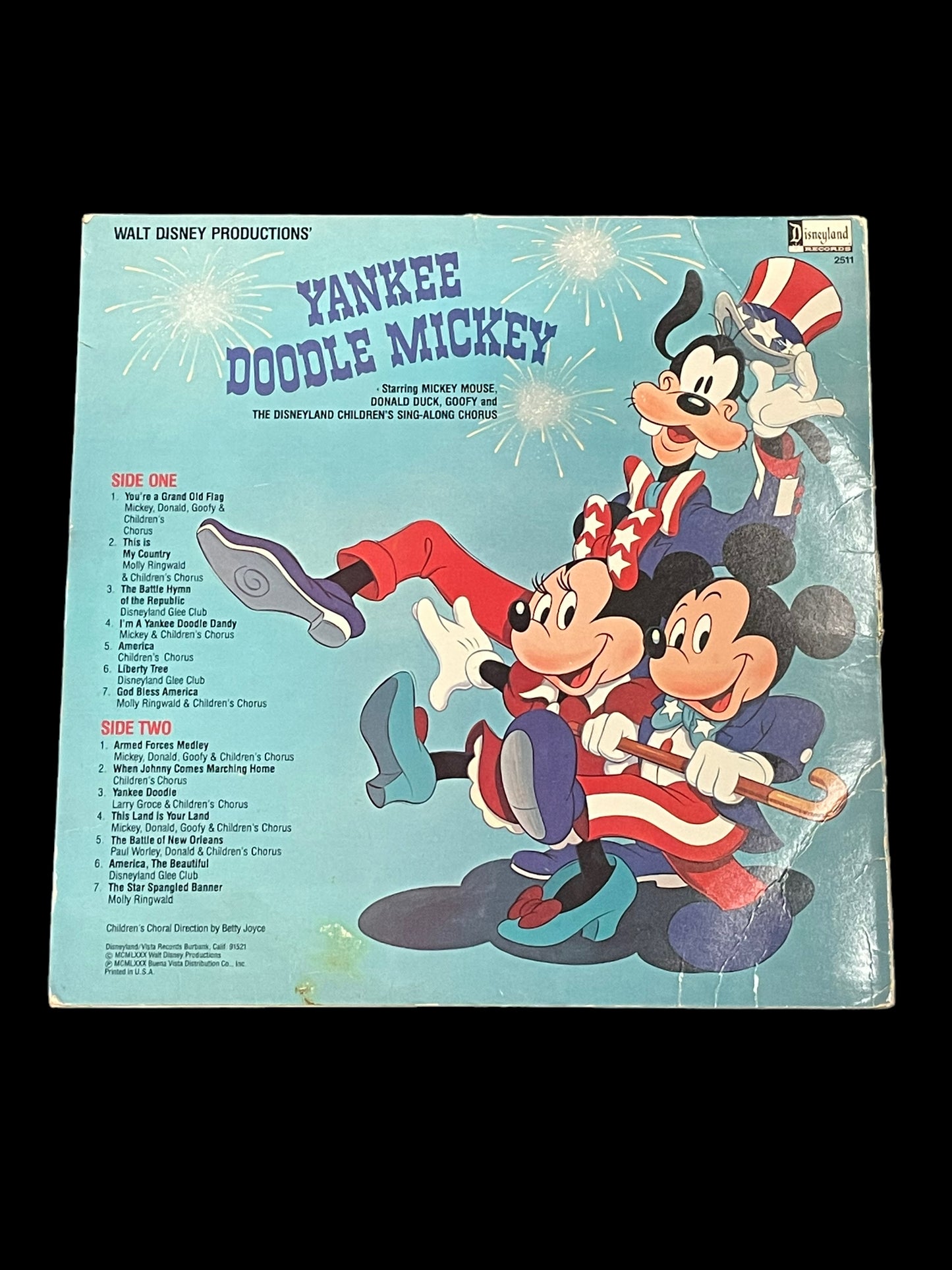 1980 Disney Yankee Doodle Mickey Vinyl Record