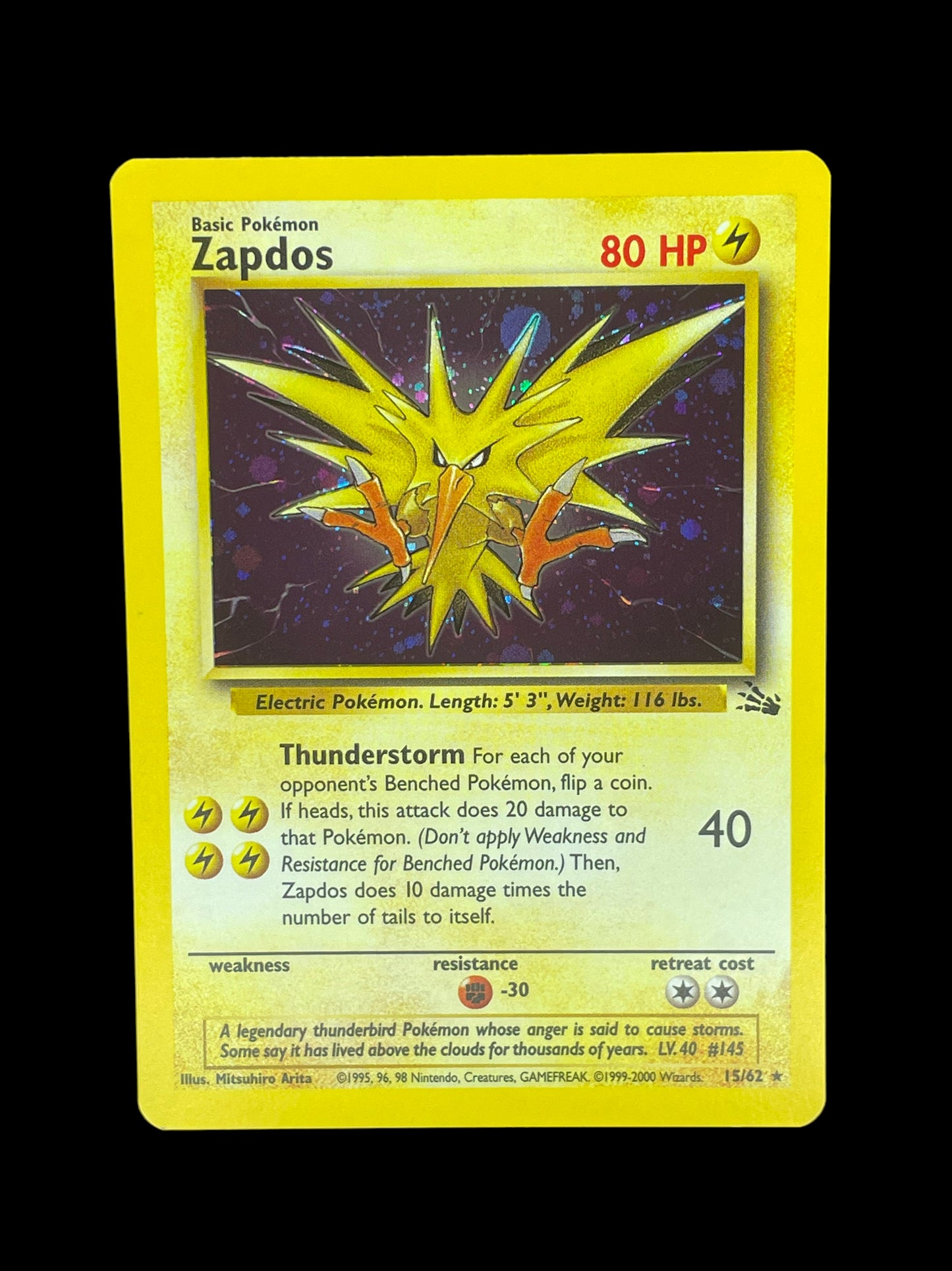 Zapdos #15 Pokemon Fossil - Holo Rare