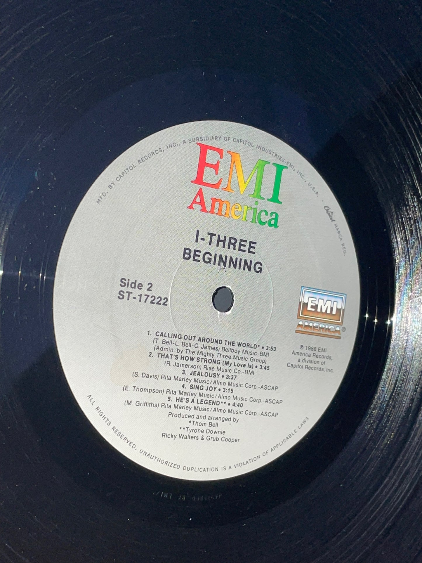 1986 Beginnings Vinyl Record by I-Three