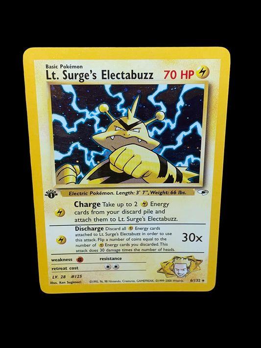 *TRADED* [NM MINT+ 8.5] 1st Edition Lt. Surge's Electabuzz 6/132 - Gym Heroes (2000) - Holo Rare