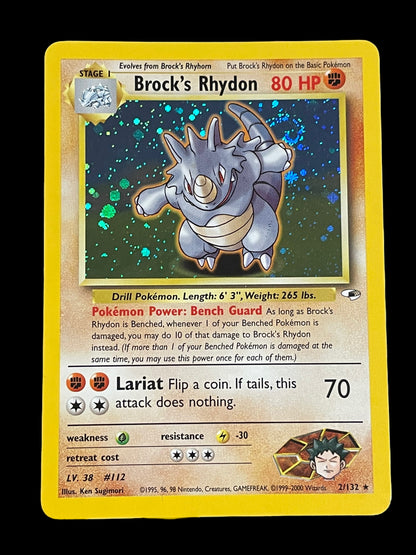 Brock's Rhydon #2 Pokemon Gym Heroes Graded MINT+ 9.5