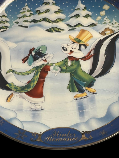 1996 Warner Bros Pepe Le Pew Winter Romance Plate Limited Edition /2500