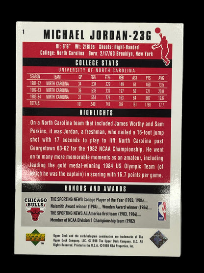 Michael Jordan Rookie Card #1 1998 Upper Deck Graded MINT 9