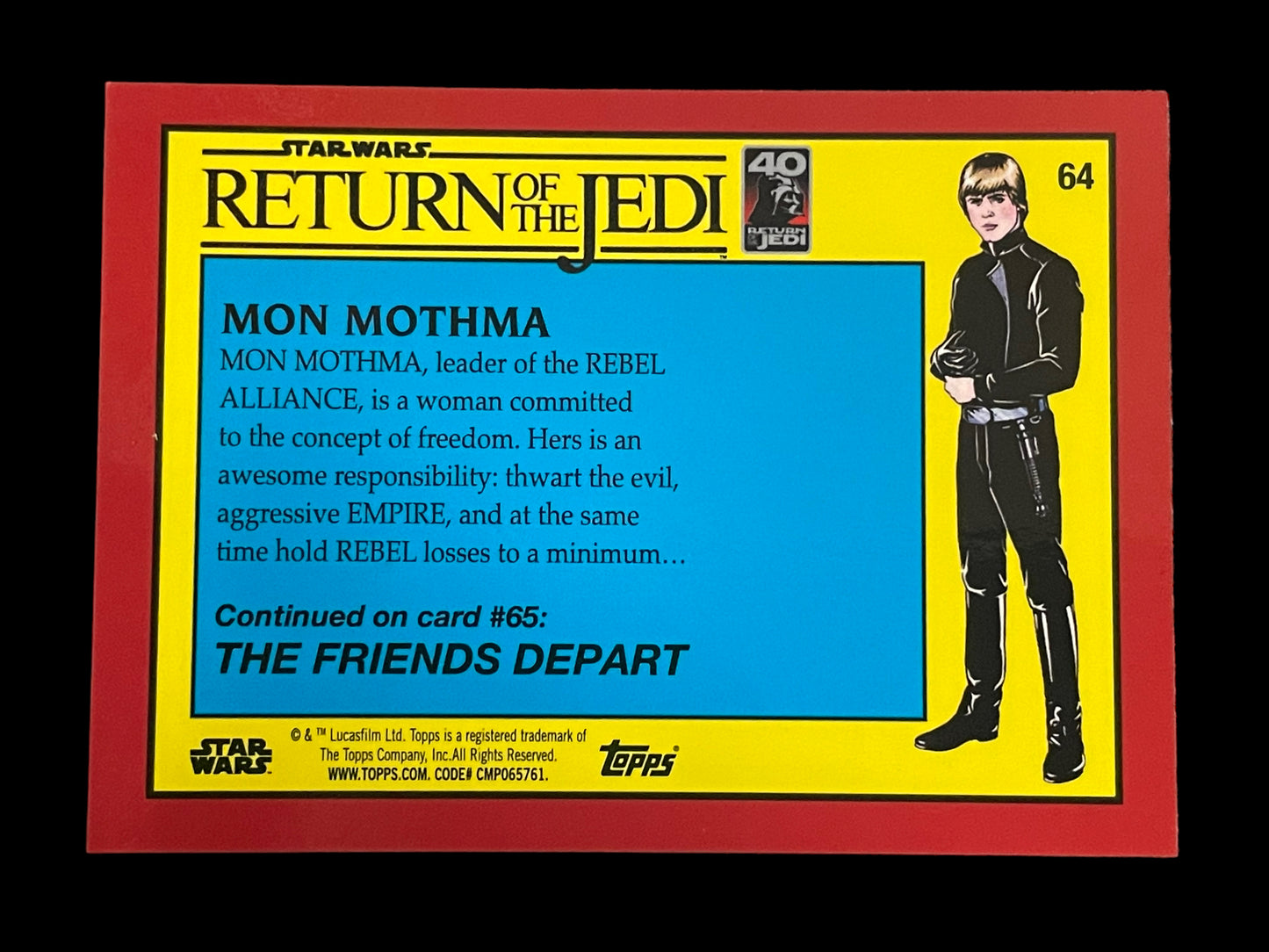 2023 Topps Return Of The Jedi Sapphire Green #64 Mon Mothma 37/60 Graded GEM MINT 10