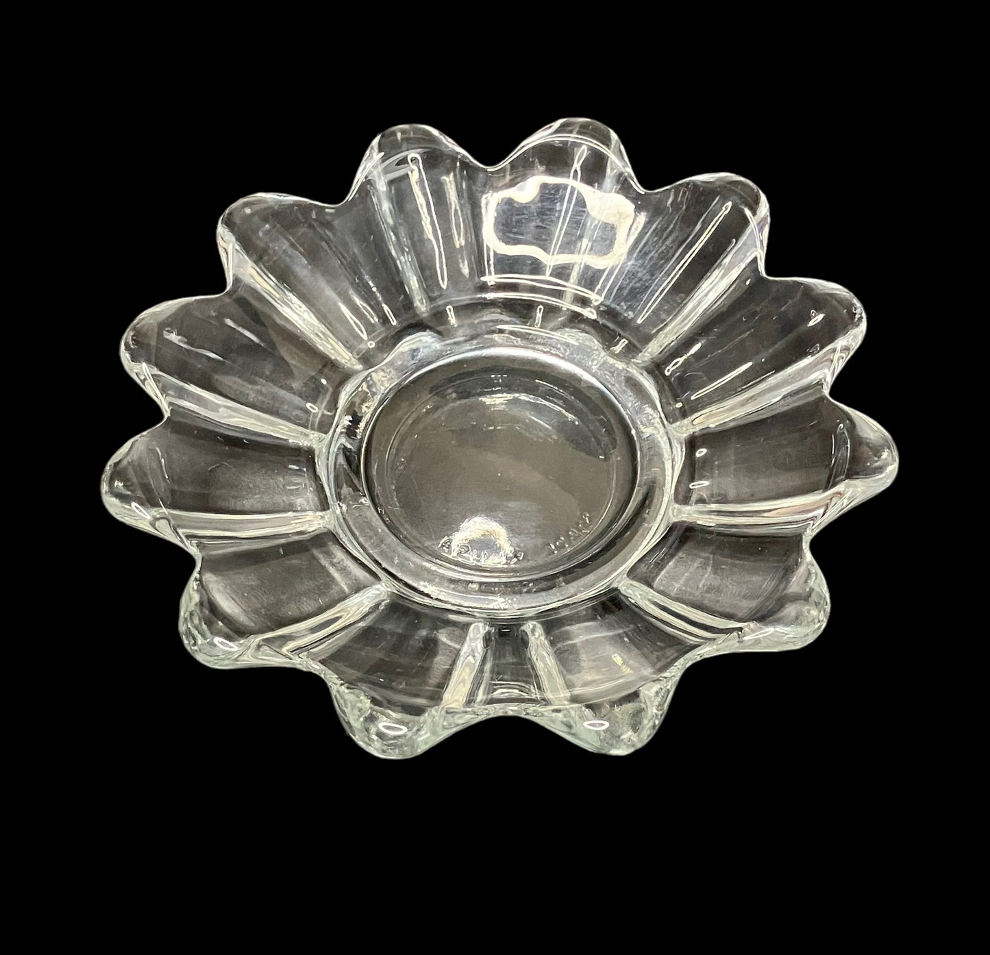 Vintage Fostoria Clear Glass Flower Shaped Candle Holder