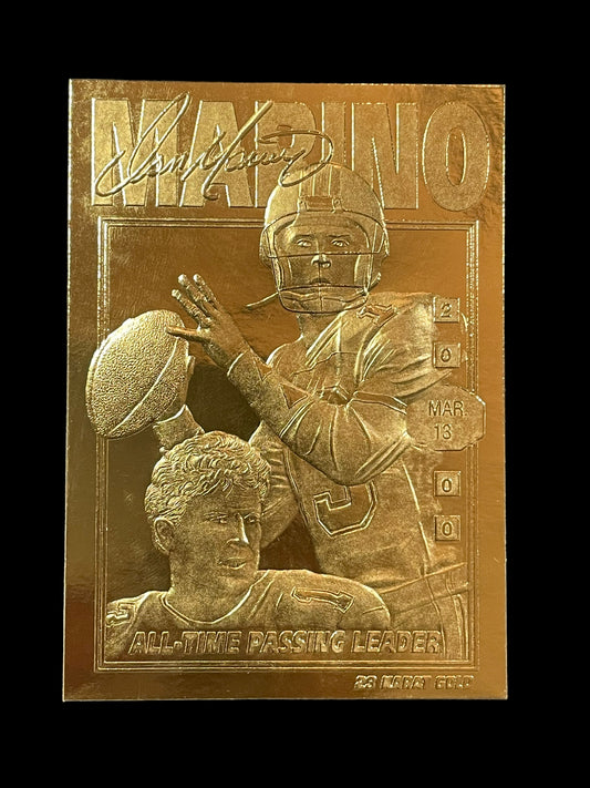 2000 23 Karat GOLD Dan Marino All Time Passing Leader 504/20,000 Graded NM MINT+ 8.5