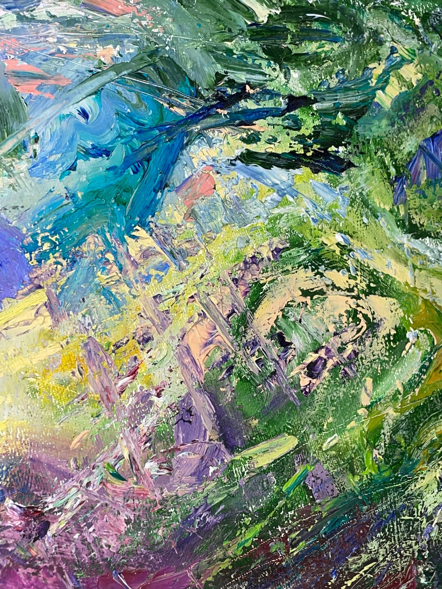 Riverside Serenity, A 2006 Abstract Oil Painting by Sauchin