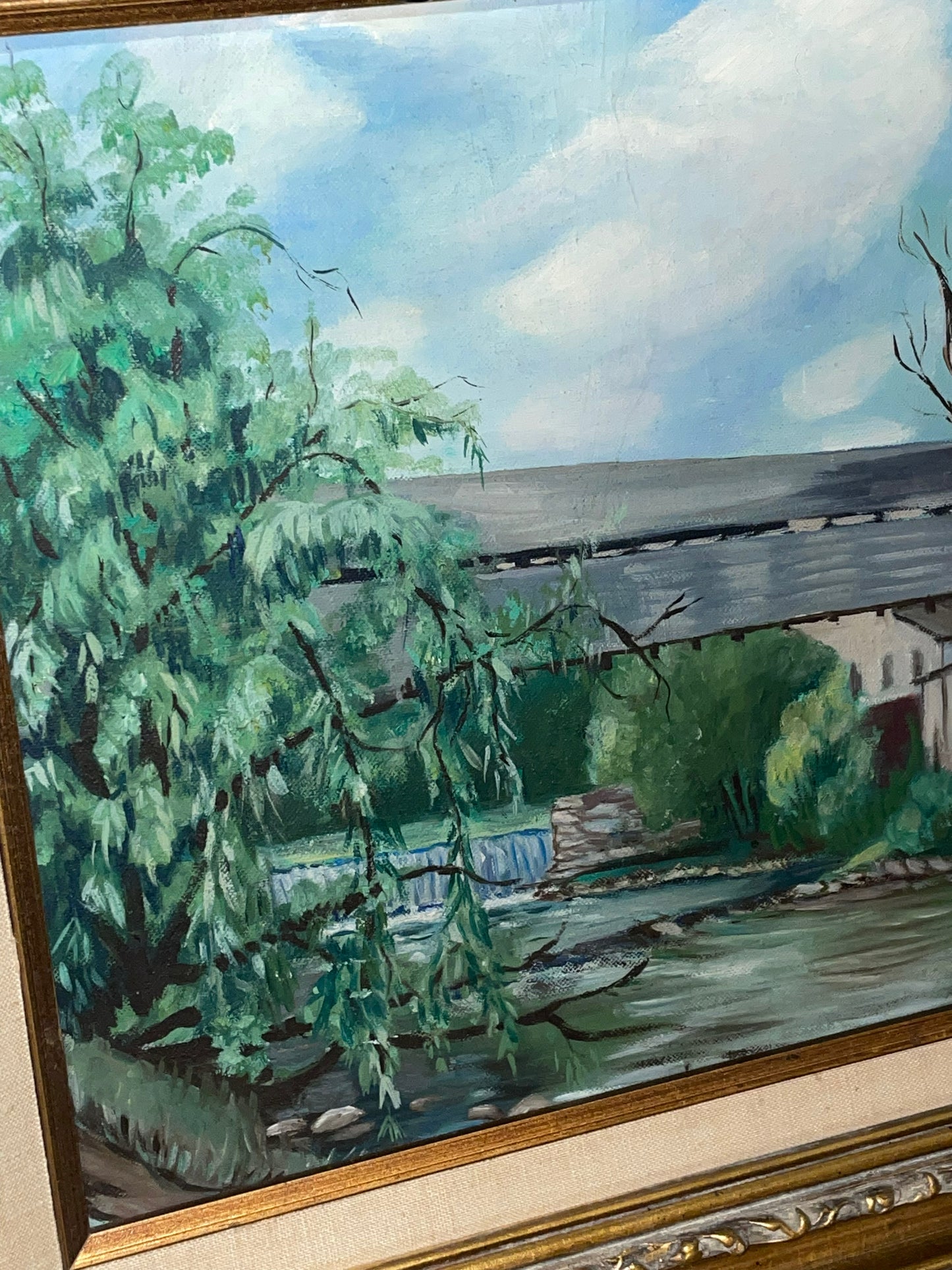 1960’s Riverside Journey: A Captivating Painting by Helen Mays