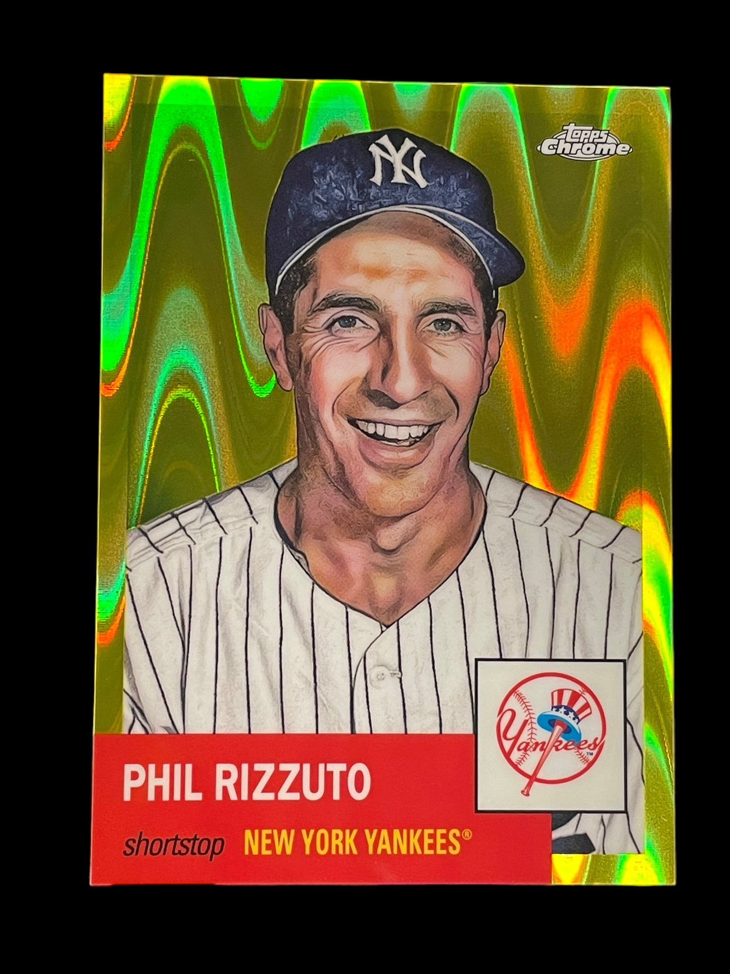 Phil Rizzuto Yellow Ray Wave Refractor #366 229/250 2022 Topps Chrome Platinum Graded MINT+ 9.5