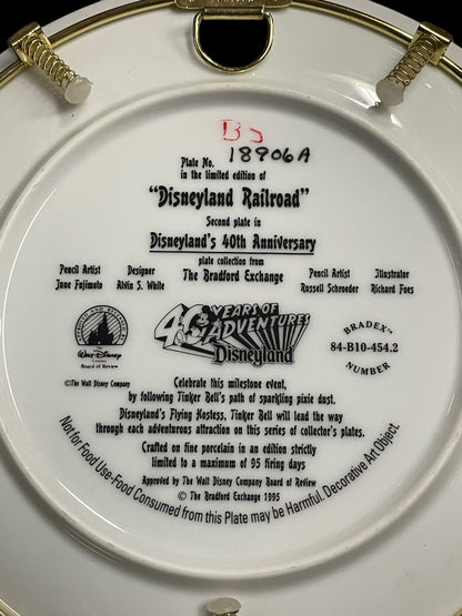 1995 Disneyland's 40th Anniversary Mickey Mouse Railroad Decorative Plate