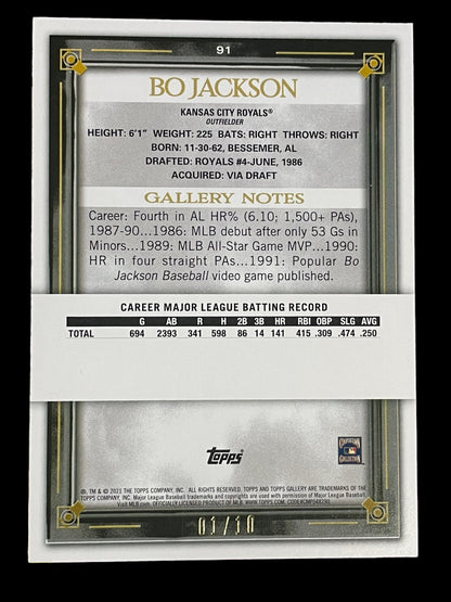 2021 Topps Gallery Bo Jackson Orange Pattern #91 1/10 Graded GEM MINT 10