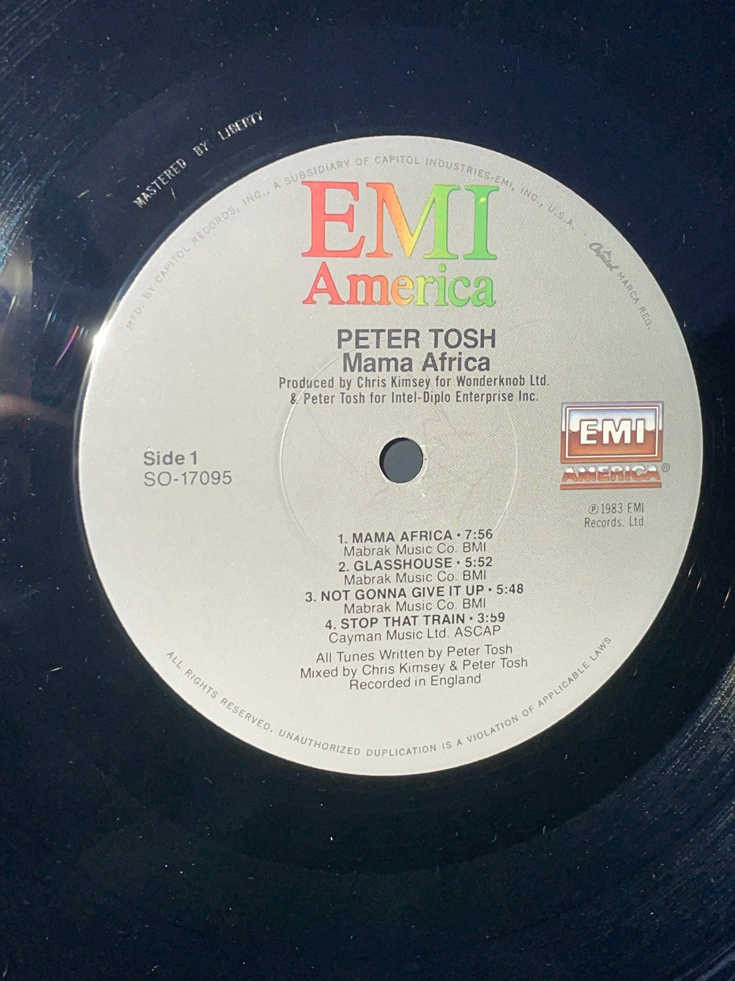 1983 Mama Africa Vinyl Record by Peter Tosh