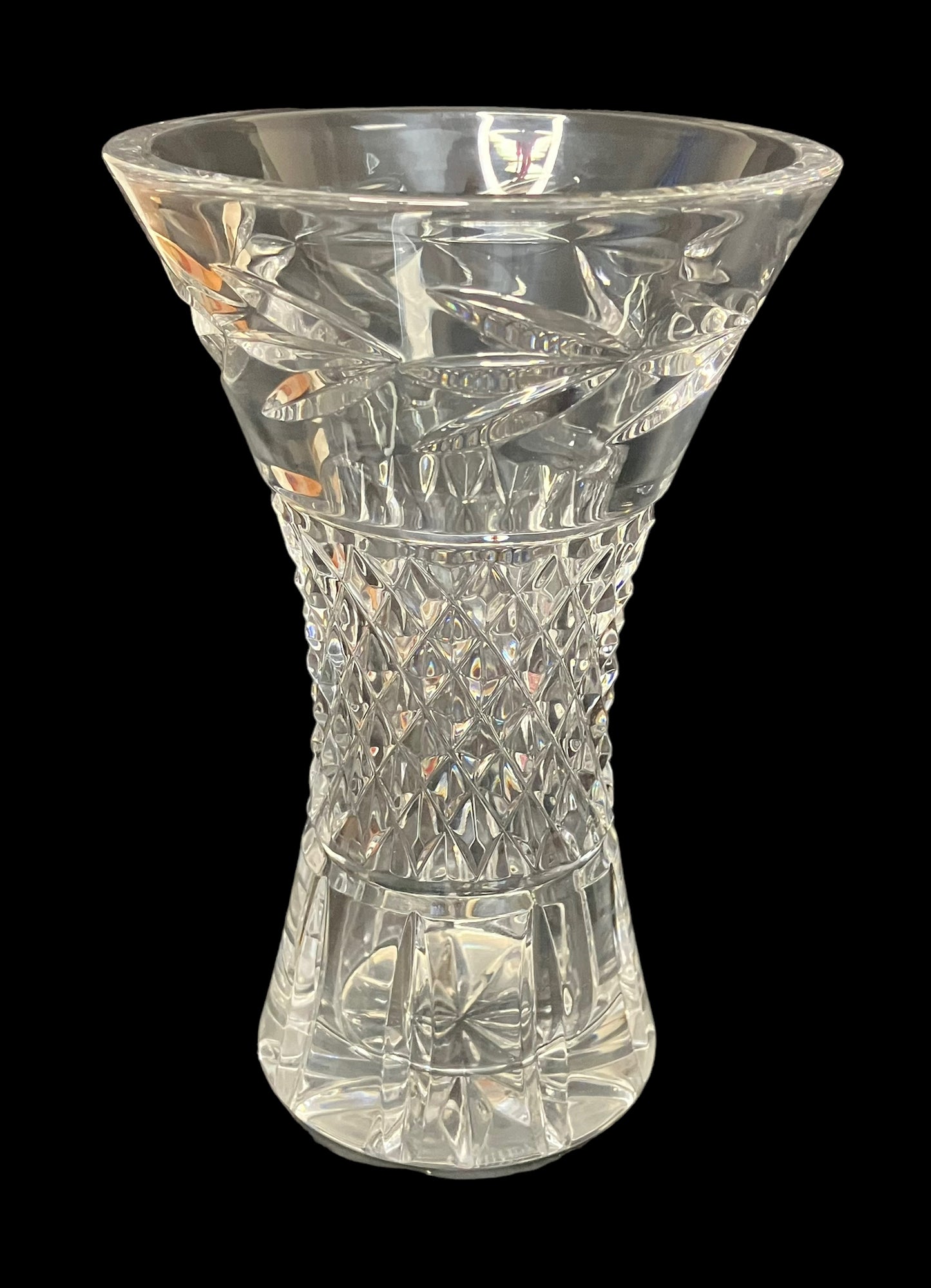 Galway Irish Crystal Leah Flared Hourglass Flower Vase