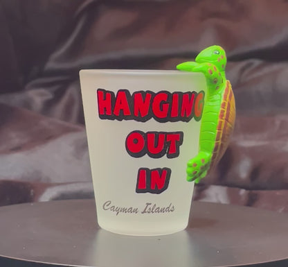 Hanging Out In Cayman Island Turtle Shot Glass