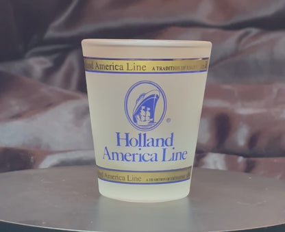 Holland America Line Ms Westerdam Blue and Gold Frosted Shot Glass