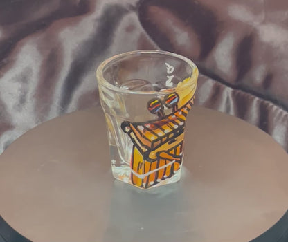 Hand Painted and Signed Xylophone Shot Glass