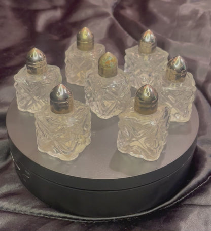 Vintage Glass Crystal Leonard Salt and Pepper Shakers Set of 7