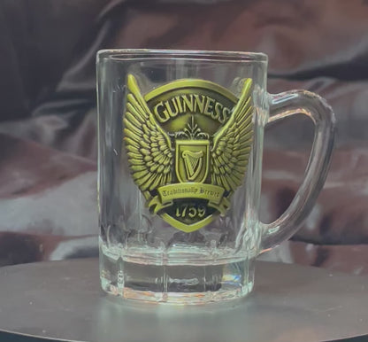 Guinness Traditionally Brewed 1759 Bronze Shield Mini Beer Mug Shot Glass