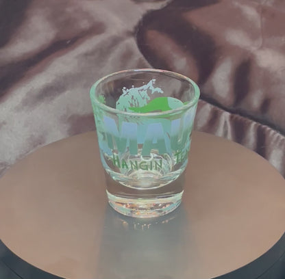 Maui Hangin' Ten Surfing Gecko Shot Glass