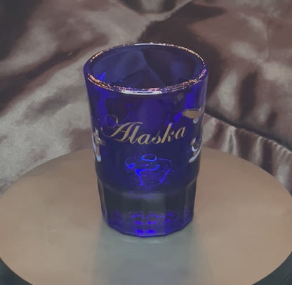 Alaska State Cobalt Blue Shot Glass